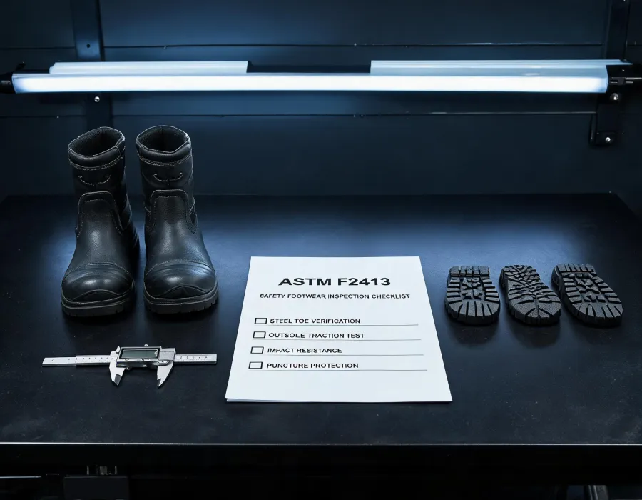 Dunlop safety boot inspection bench