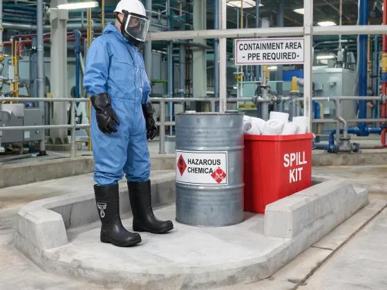 Chemical plant protective footwear
