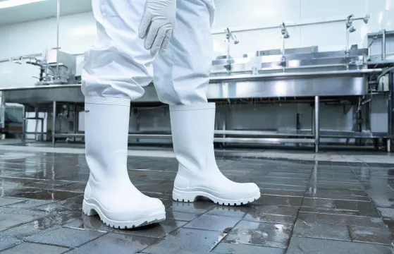Slip resistant food processing boots